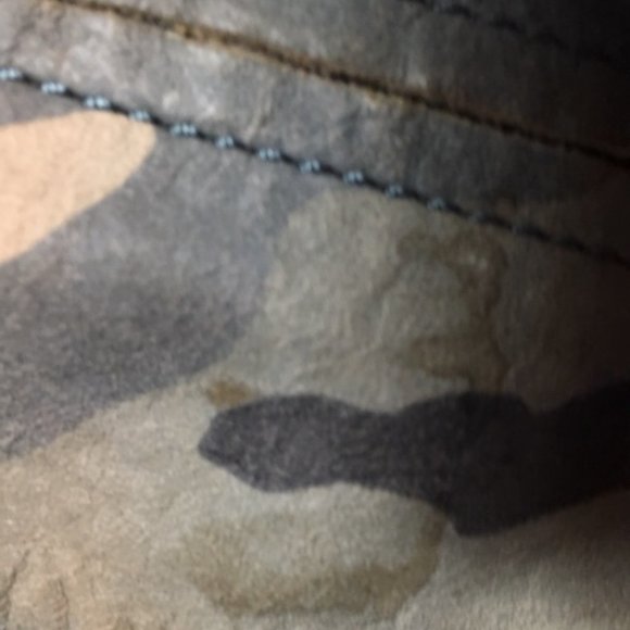 B Makowsky Kimberly Camo Green Brown Leather Shoulder Bag Hobo Large - Picture 14 of 16